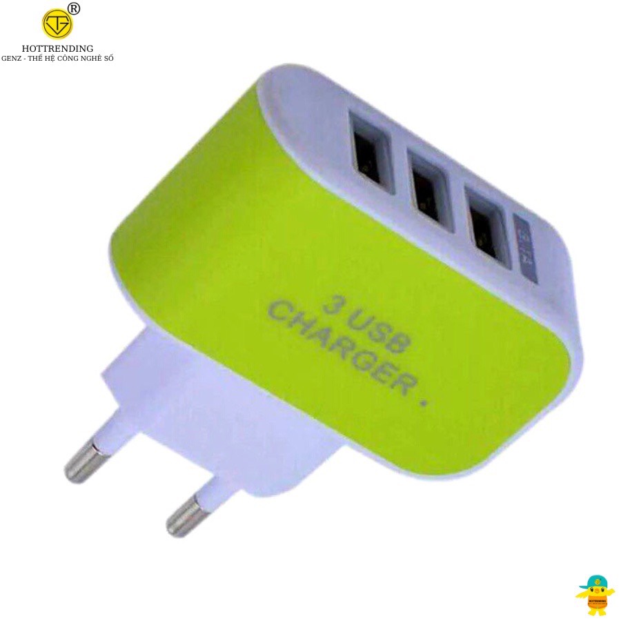 Cốc sạc 3 cổng USB sạc nhanh 3.1A dành cho điện thoại máy ảnh máy nghe nhạc