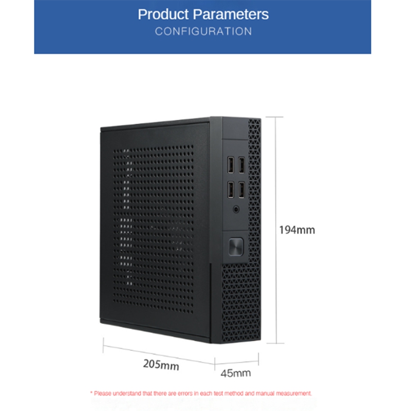 Mini ITX Computer Case HTPC Host Chassis USB2.0 ITX Enclosure Industrial Control Chassis for Office Business Easy Install