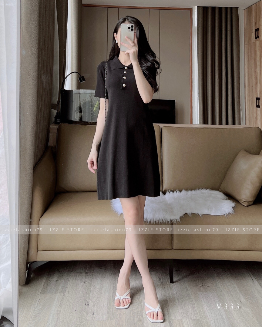 Váy polo basic Izzie V333 form basic, freesize dễ mặc, năng động, trẻ trung