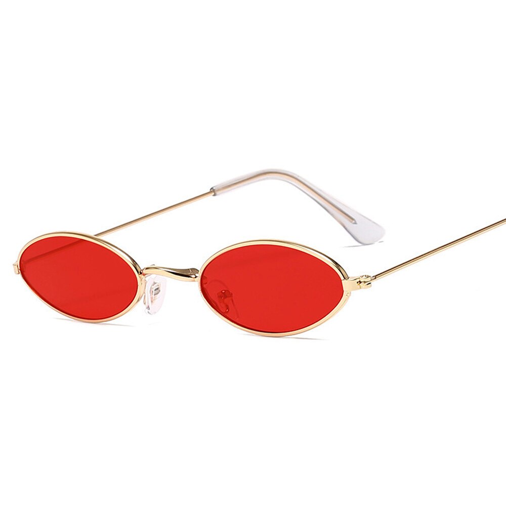 red small oval sunglasses