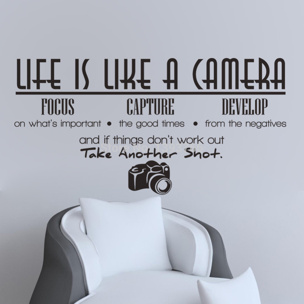 【InnovateWorld】Life is like a camera wall stickers Decals for Kids ...