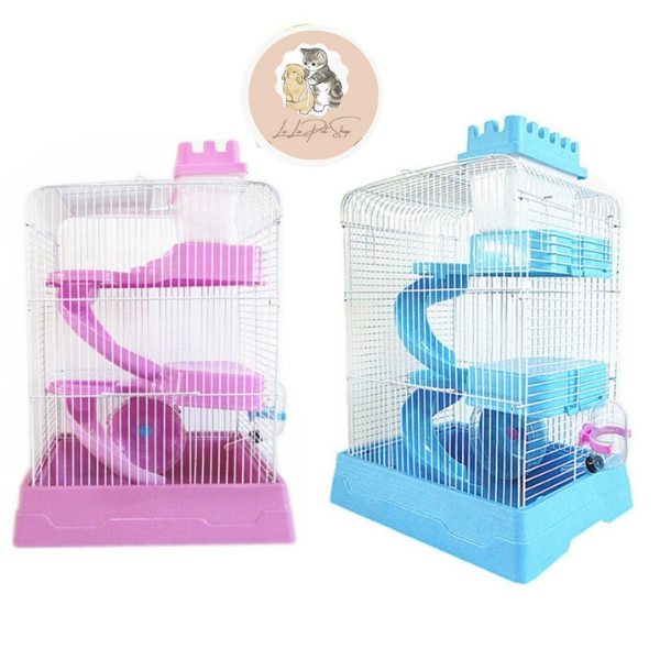 Lồng cho hamster đầy đủ phụ kiện - Lồng nuôi hamster 3 tầng tiện dụng