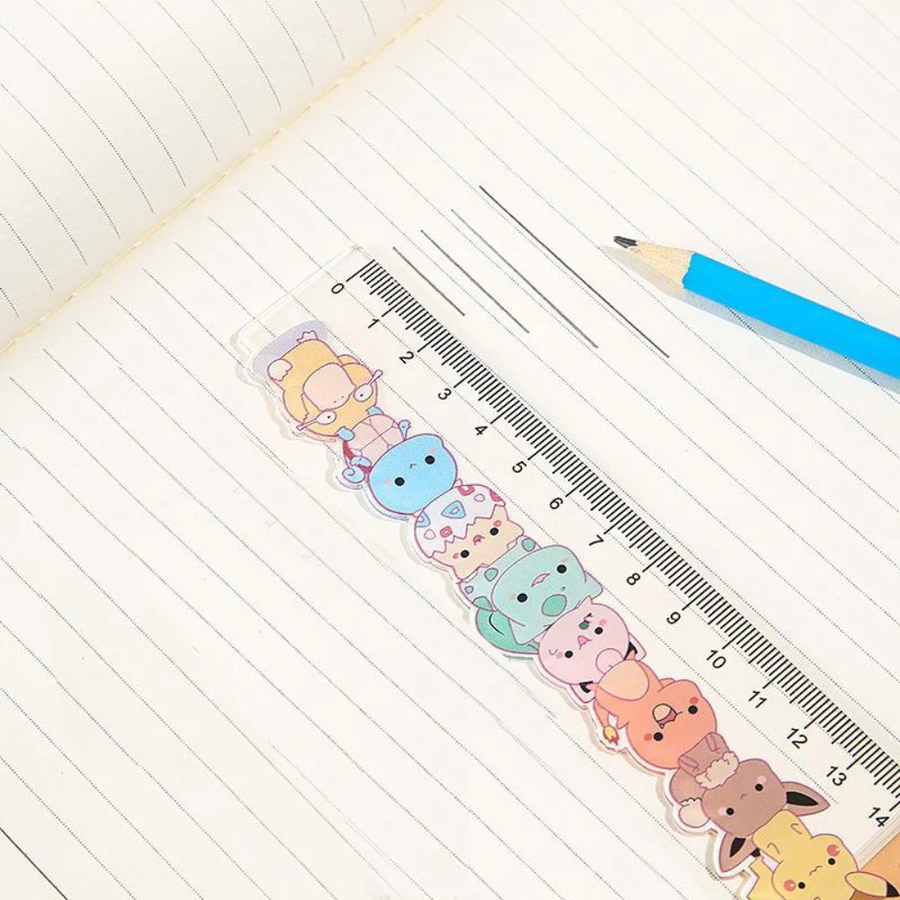 Chan Ruler Cute Pikachu Straight Rulers 15CM Cartoon Anime Crayon Shin Chan Ruler ...