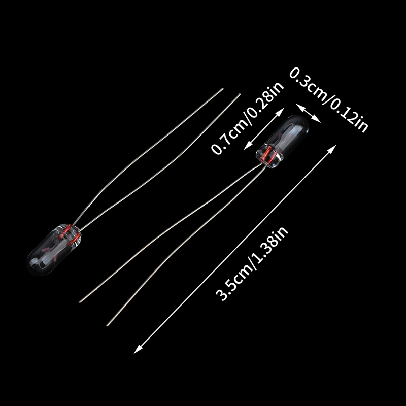 50Pcs 3mm 12V Edison Miniature Neon Light Indicator Lamp Bulb Lightbulb Incandescent Filament Miniature Lamps Light. 