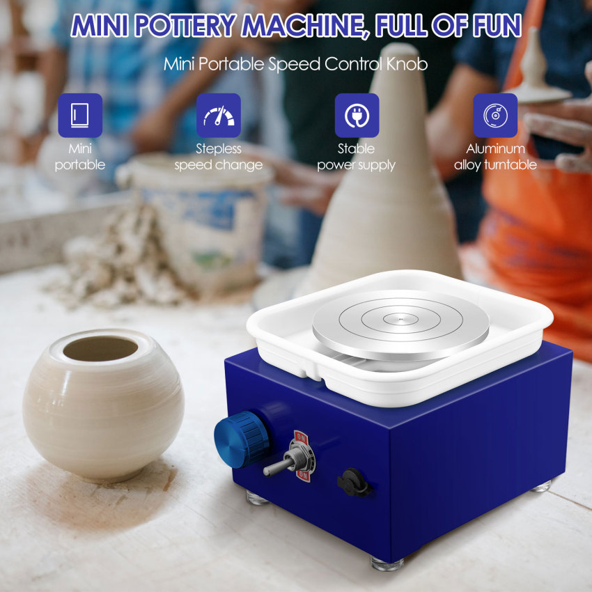 Mini Ceramic Wheel, Ceramic Wheel 6.5cm/10cm Rotary Table Mini Ceramic Machine Electric Ceramic Wheel DIY Clay Tool With Tray For Ceramic Work Ceramic Clay Art Crafts