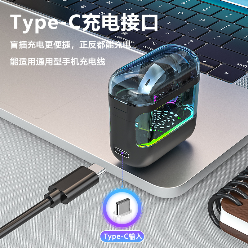 Whoever Transparent 【Whoever uses it, it】New Transparent Gaming Headset Wireless Semi-In ...