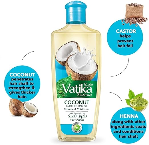 Vatika Coconut Enriched Volume & Thickness Hair Oil  200ML. 