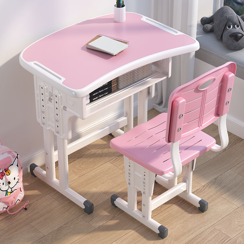 Student desk, chair, children's study table, simple writing table, student desk set Student study table and chair set