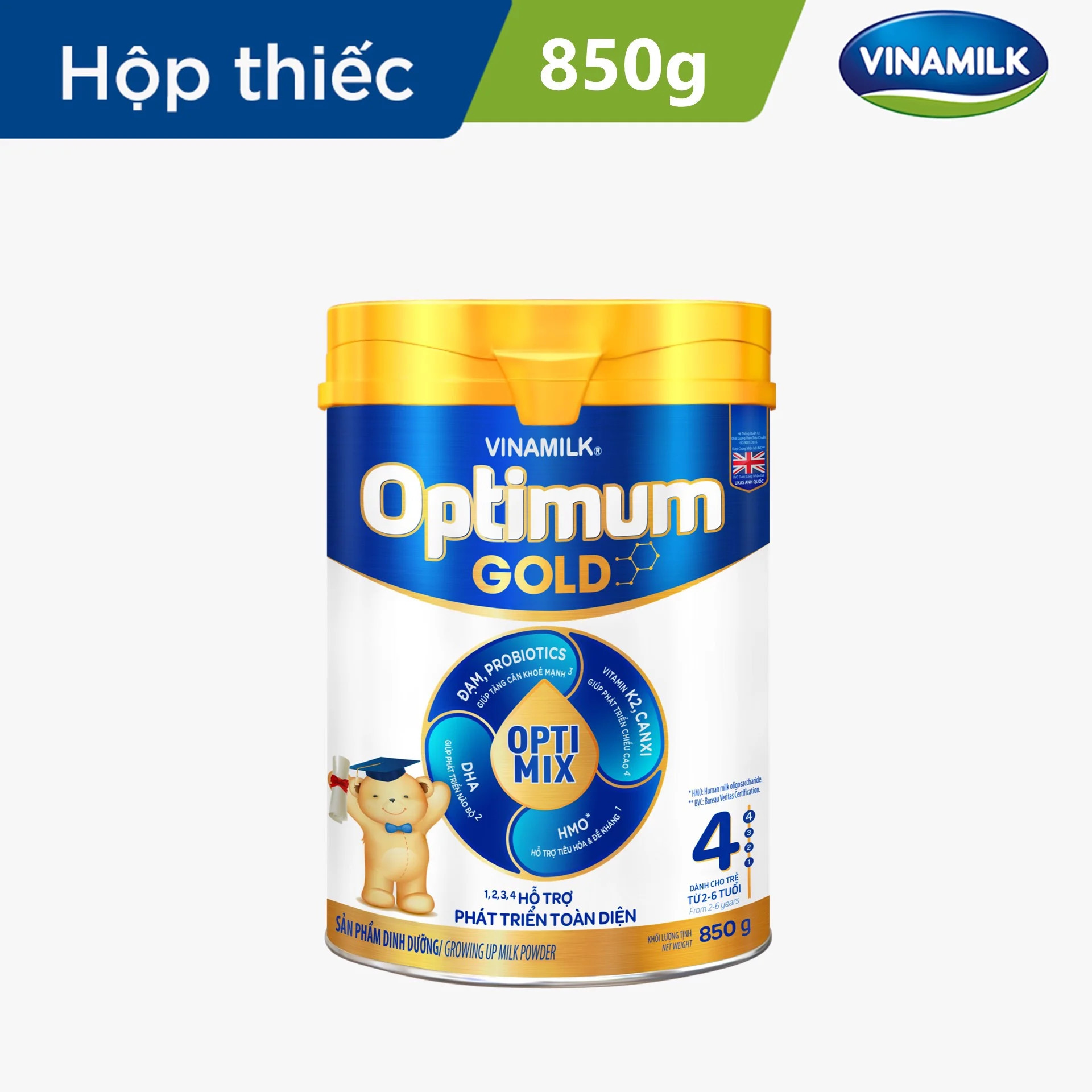 Sữa bột Optimum Gold 4 - lon 850g (cho trẻ từ 2- 6 tuổi) Chính hãng