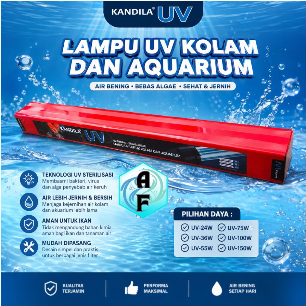 Lampu UV Sterilisasi KANDILA UV 24W 36W 55W 75W 100W 150W Led UV Aquarium Anti Lumut Bakteri