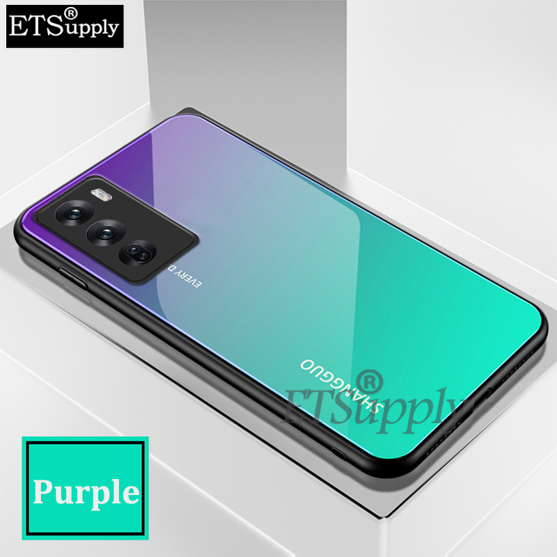 Phone case OPPO Reno 12 Pro Back cover Gradient Mirror Tempered Glass Protector Hard For OPPO Reno 12 Pro Back cover Phone Cases.