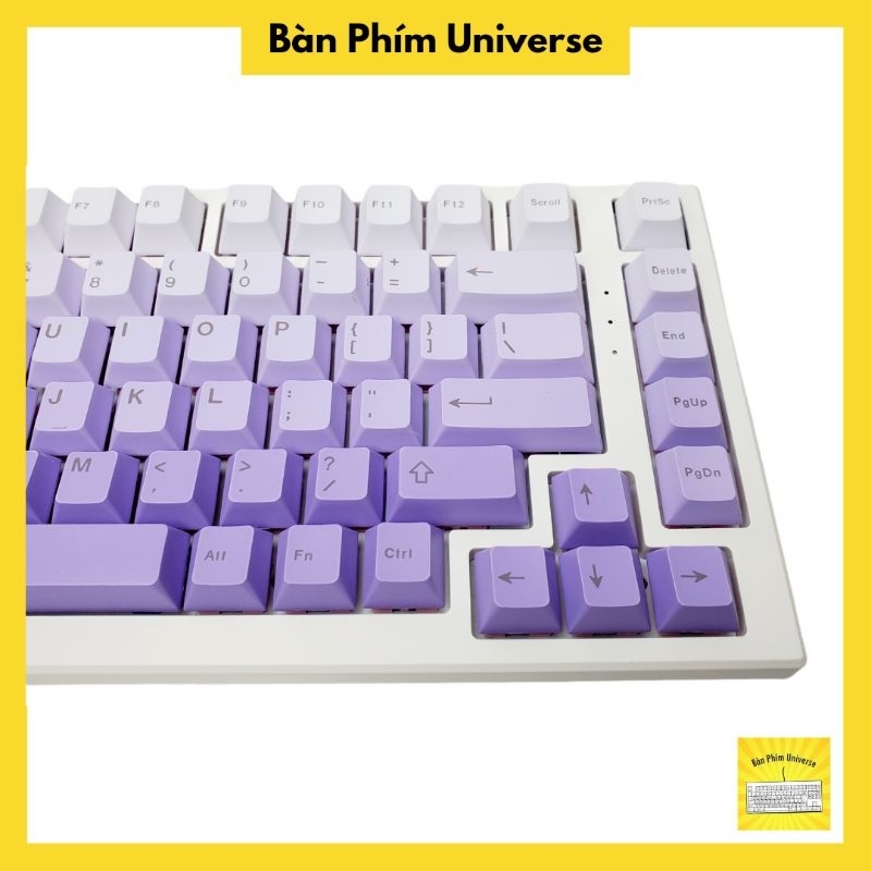 Keycap tím gradient - keycap pbt profile cherry 124 phím - keycap gradient tím cho bàn phím cơ - bàn phím universe