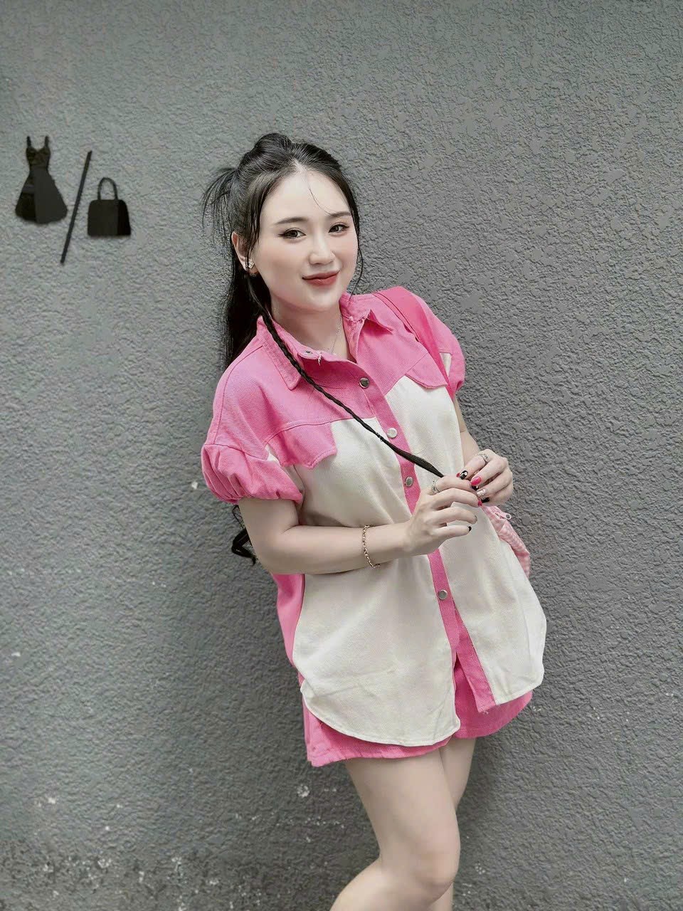 Set kaki short freesize dưới 60kg