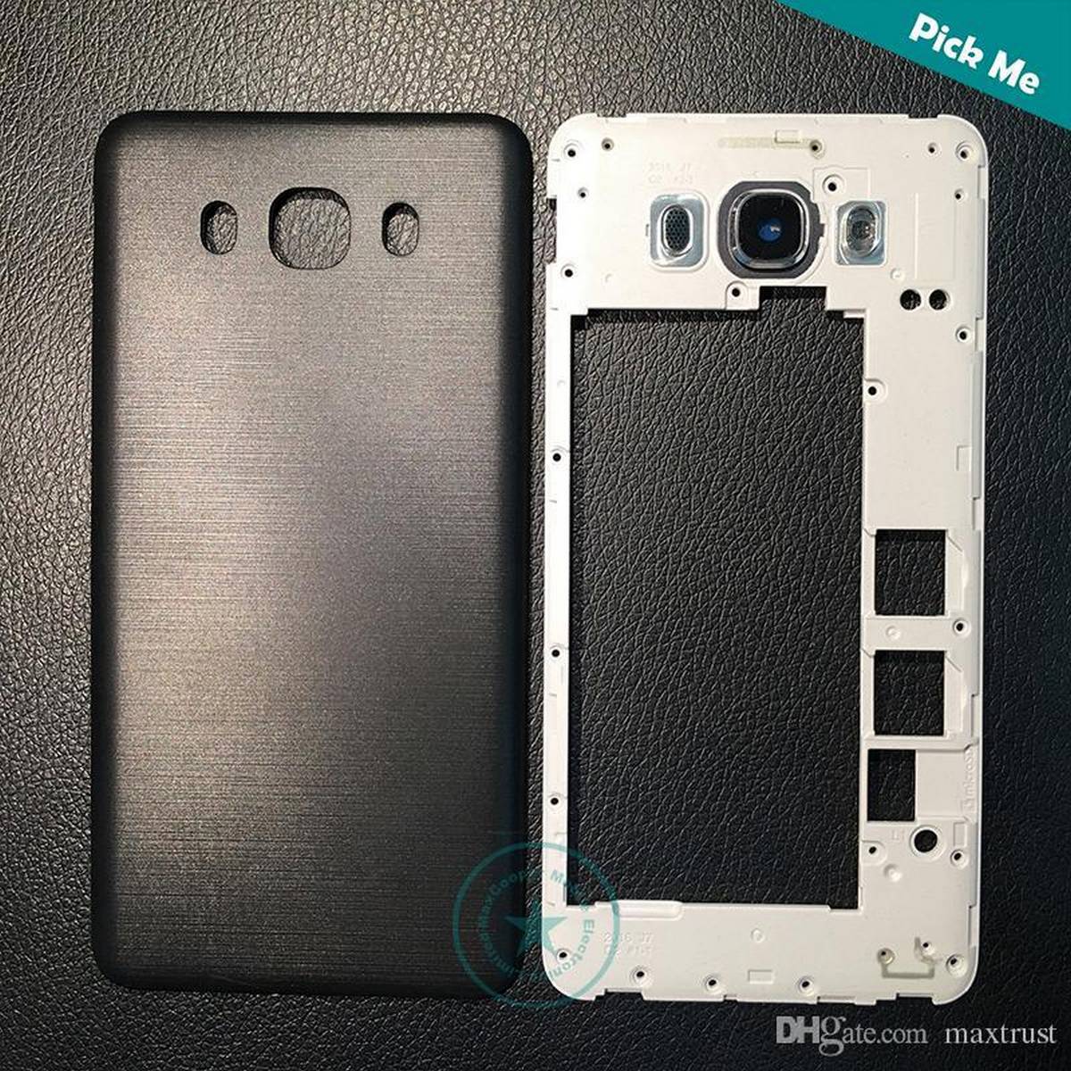 Samsung J710 (J7 2016) Complete Housing Full Body Casing Replacement Parts Case With Side Volume Buttons ( Middle Frame Plate And Back Frame) - Black