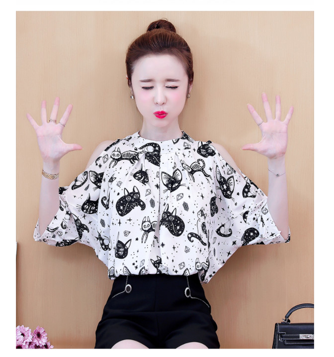 ÁO SỌC TAY LỞ CỔ SEN THỜI TRANG BY3309