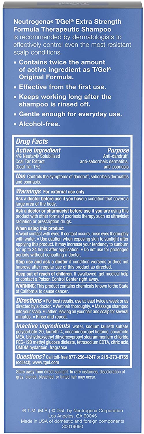 Neutrogena T Gel Extra Strength Therapeutic Shampoo With 1 Coal Tar Anti Dandruff Treatment For Long Lasting Relief Of Itchy Flaky Scalp Due To Psoriasis Seborrheic Dermatitis 177ml T Gel Lazada Singapore