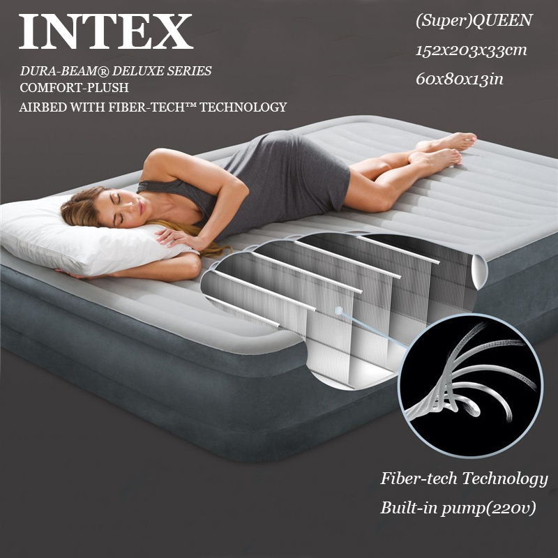 INTEX DURA-BEAM® DELUXE SERIES AIRBED(AIR MATTRESS) with Fiber