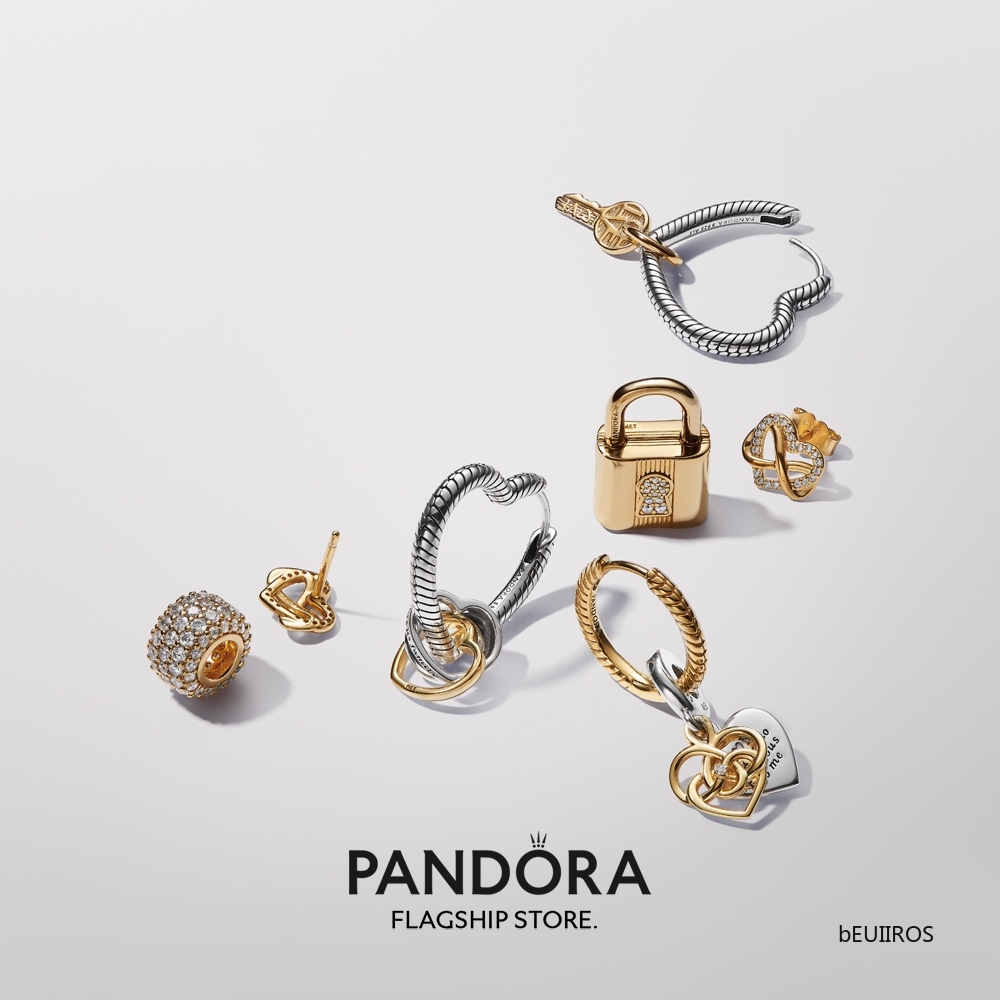 2024 New Pandora Two-tone Stepmum Hearts Charm