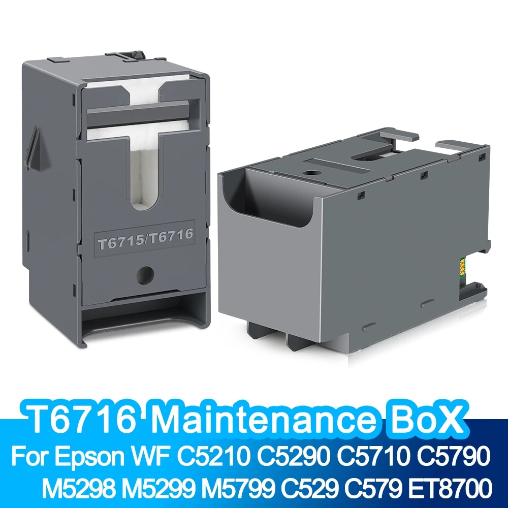 【Sleek】 T6716 Ink Maintenance Box For Epson Workforce Pro Wf-3820 Wf-4820 Ec-4020 Wf-4830 Wf-4720 Wf-4834 Wf-4734 Wf-4730 Wf-4740
