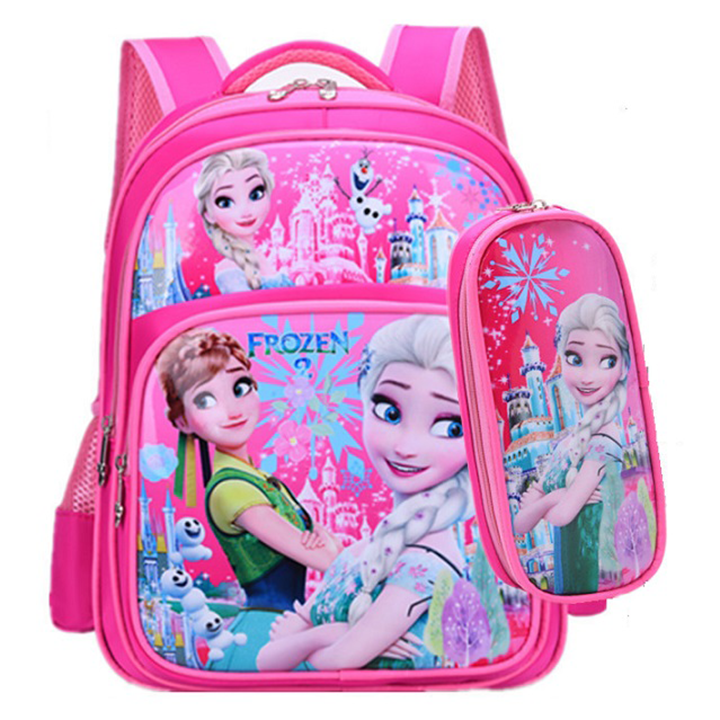 Balo học sinh balo chống gù cho bé hình elsa siêu nhân size 42cm balo-09 shop huyền bin - tặng kèm hộp bút