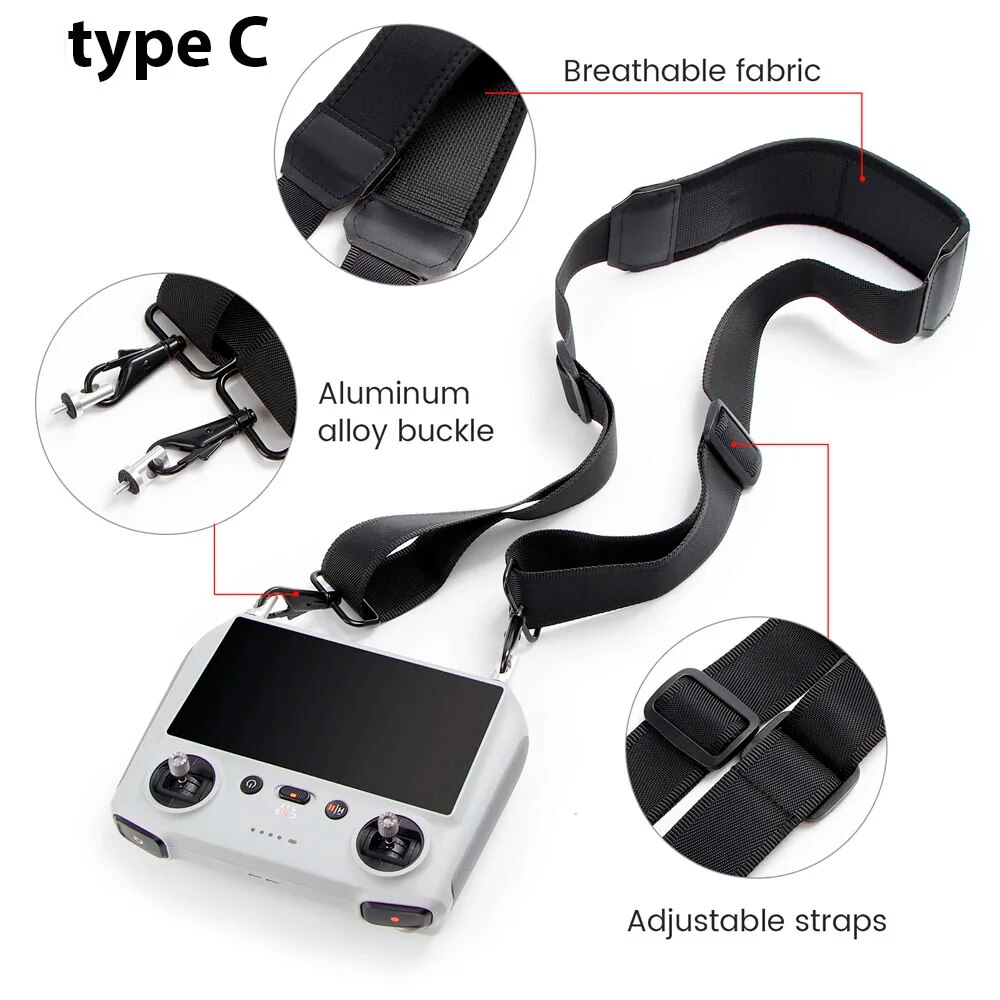 Dây cho DJI RC/RC 2/RC Pro/Bộ điều khiển thông minh dây đeo cổ có thể điều chỉnh cho mini 3 Pro/không khí 2/không khí 2S/Mavic 3 Pro/không khí 3/mini 4 Pro