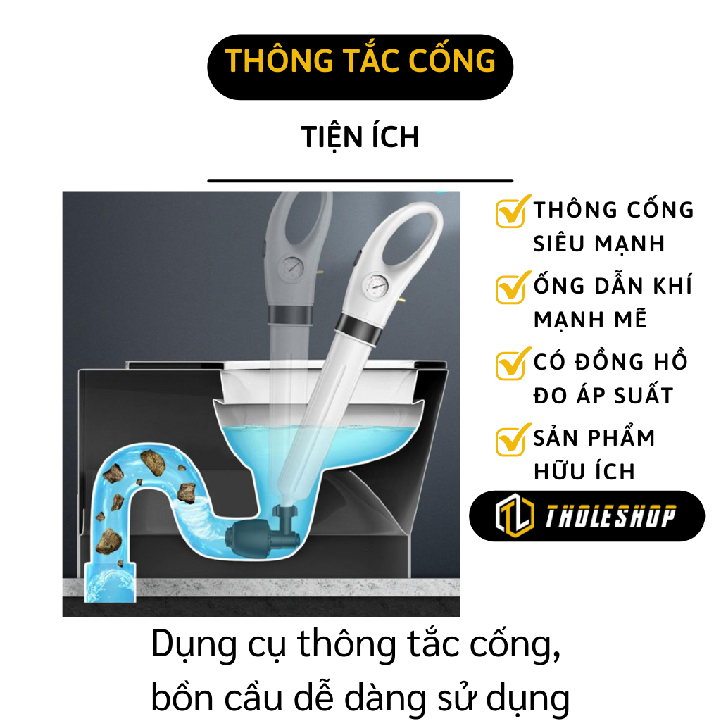 Dụng cụ thông tắc bồn cầu - Dụng cụ thông tắc bồn rửa chén, bồn rửa mặt, lavabo, cống bằng khí nén chuyên nghiệp, hiệu quả