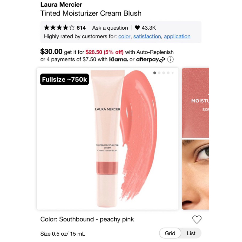 Sample má hồng dạng kem Laura Mercier - 3 màu