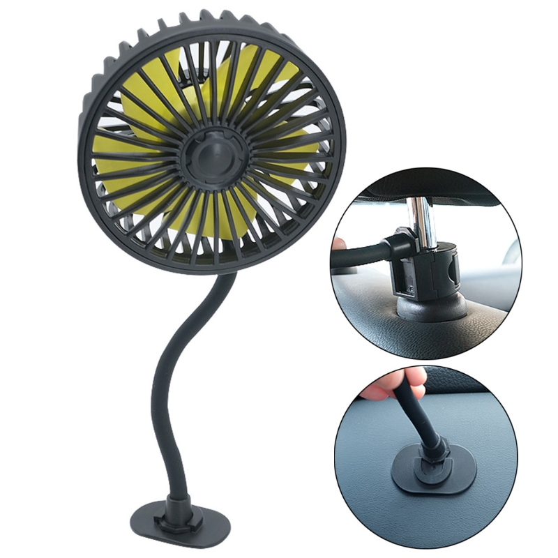Air Cooling Fan Car Back for Seat Headrest Dashboard 3 Speed USB Fan for Auto Tr