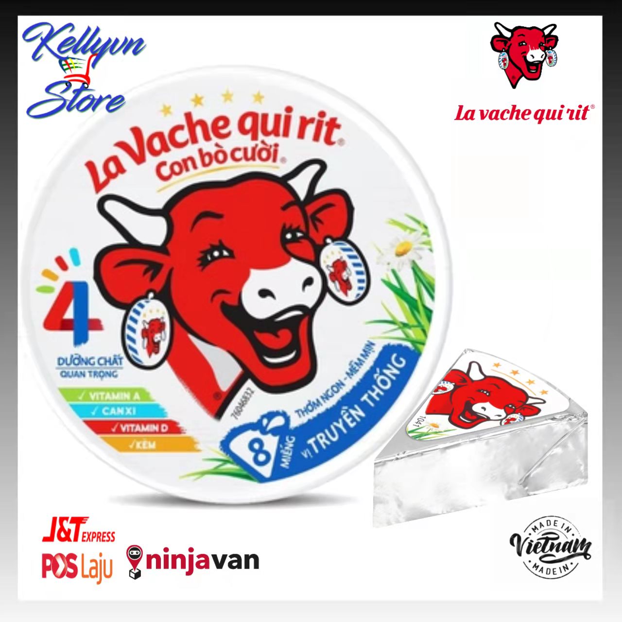 Vietnam Laughing Cow Cheese/La Vache Qui Rit (Con bo cuoi)/笑牛