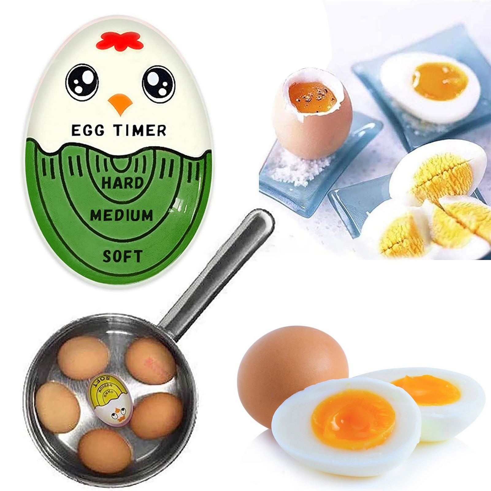 rego001 Color Changing Egg Timer Medium Boiled Egg Timer Perfectly Cooked Eggs Every Time with Temperature Sensitive Egg Timer Kitchen Must-have Gadget for Soft Medium and Hard Boiled Eggs