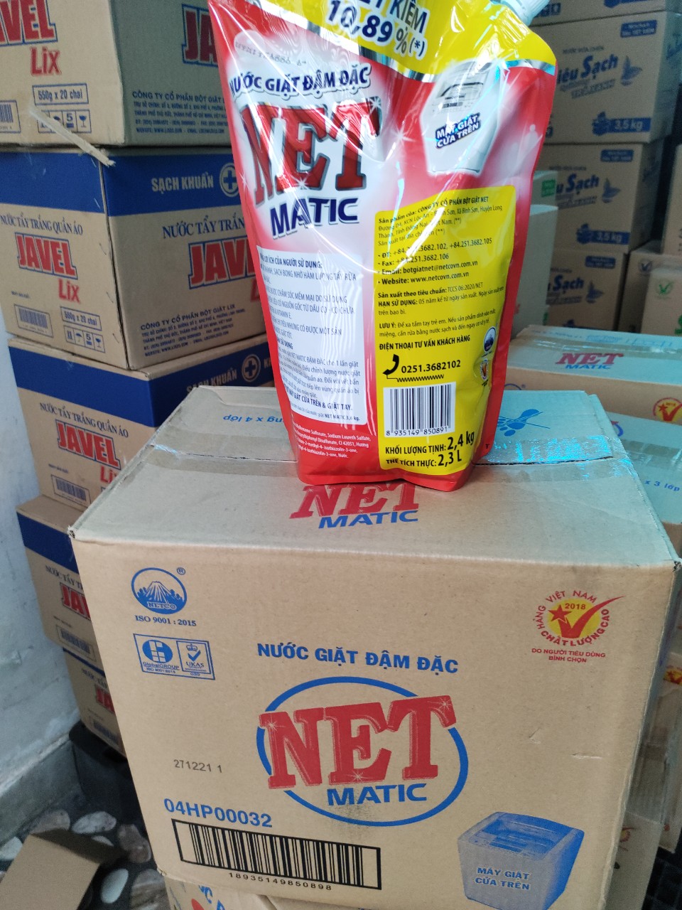 Túi  Nước giặt đậm đặc NET Matic 2,4kg