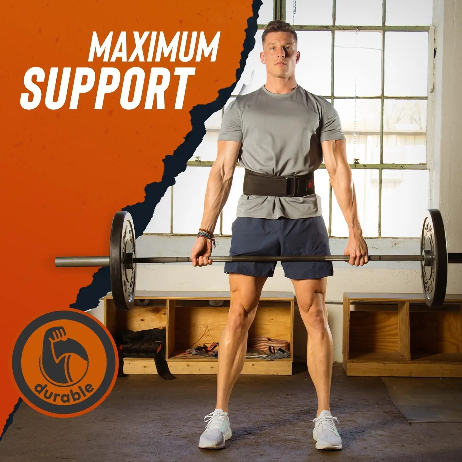 Weight Lifting Belt Back Support Workout Belt with Metal Buckle for Men ...
