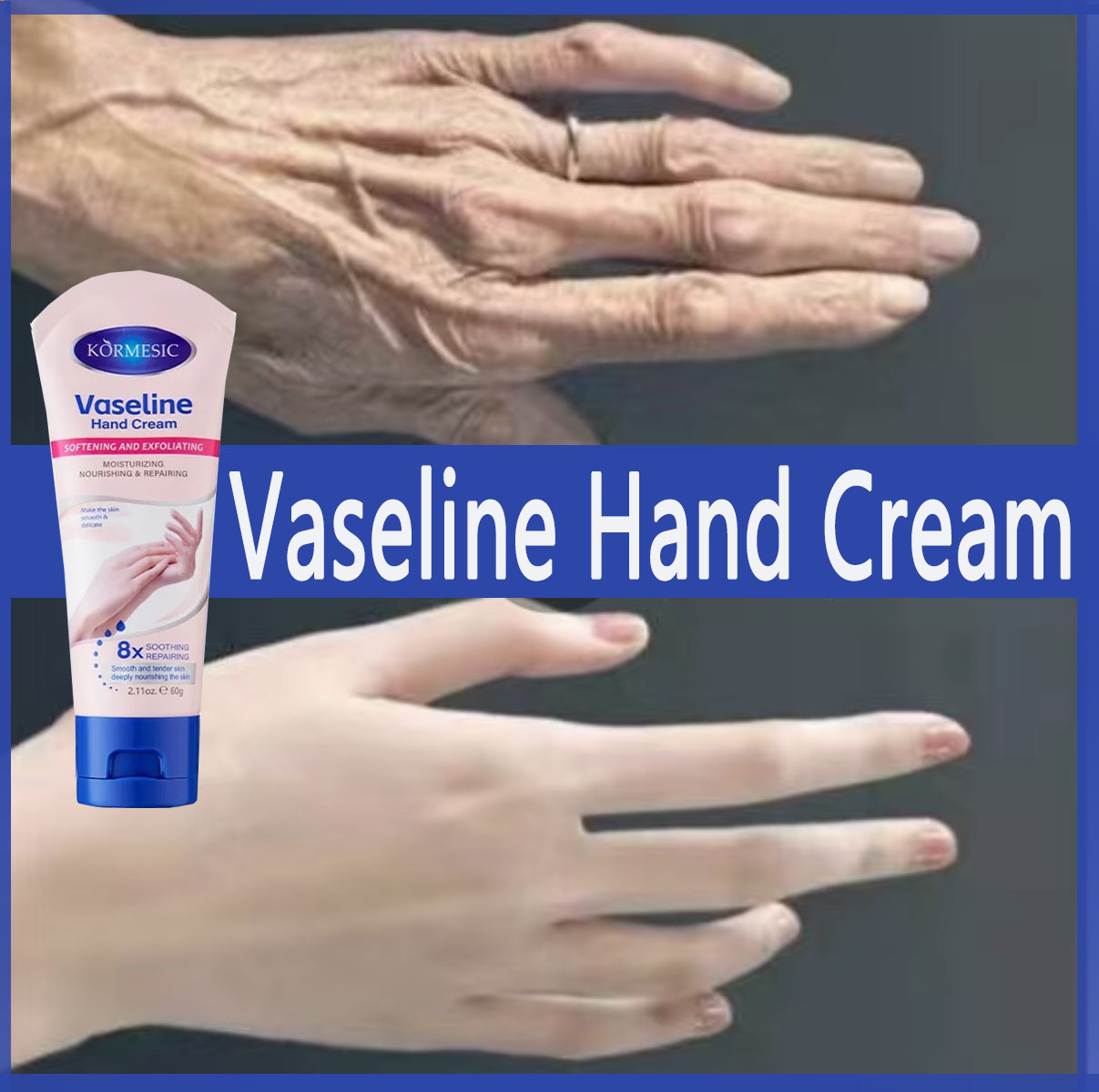 Kem dưỡng trắng da tay Vaseline dưỡng ẩm chống Lão Hóa 60g/Hand cream