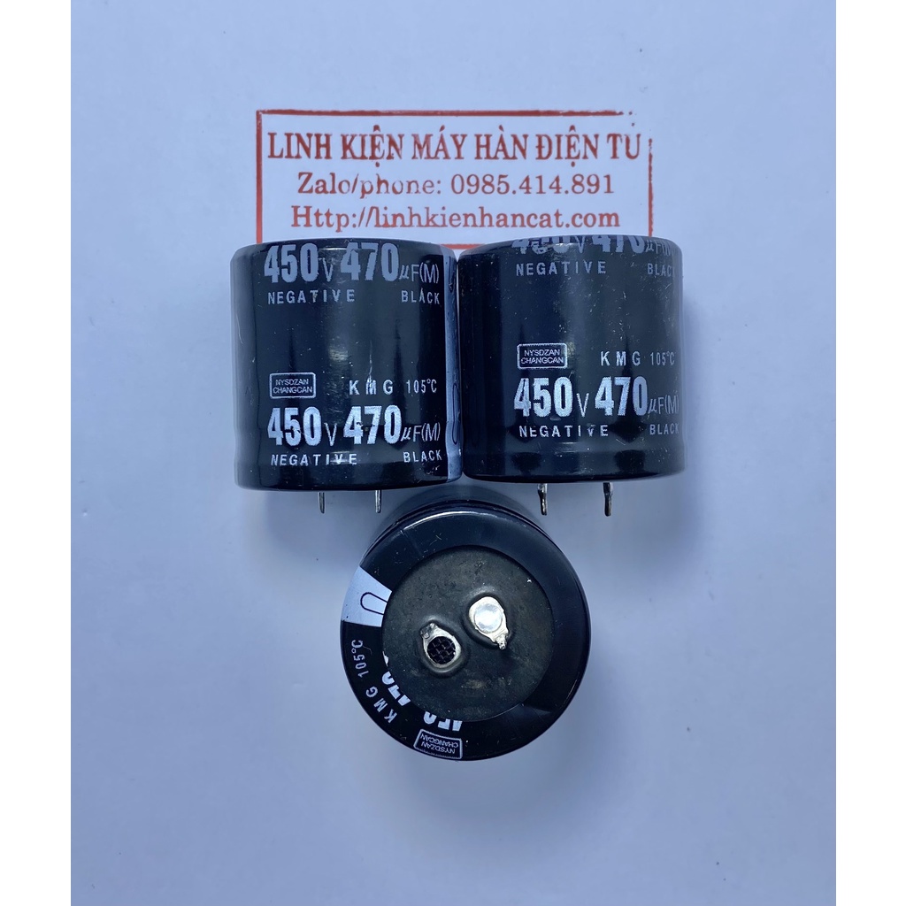 Tụ nguồn 470uf 450v thân to kích thước 35x35mm