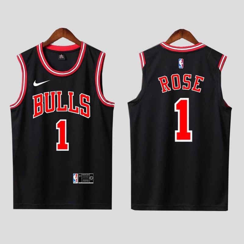black derrick rose bulls jersey