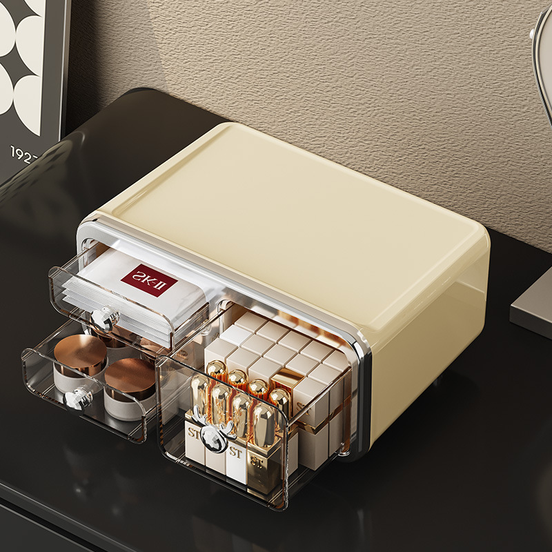 Cosmetics storage box transparent dust-proof jewelry cosmetics lipstick classification makeup box desktop high-end storage drawer