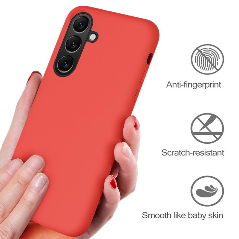 For Samsung Galaxy A17 Phone Case Fashion Straight Soft Liquid Silicone Cover Camera Protection Shockproof for Samsung Galaxy A07 Cover Casing HP.