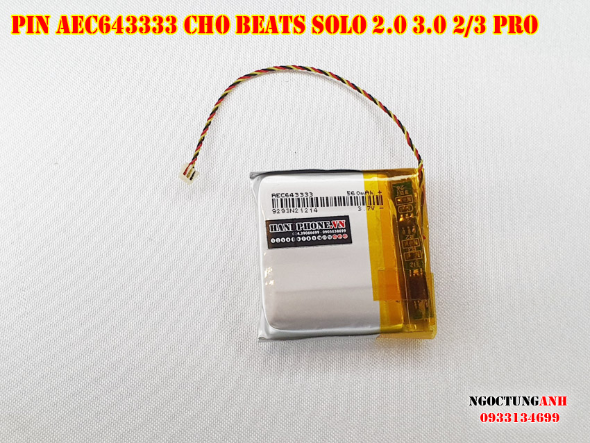 Pin aec643333 cho tai nghe beats solo 2.0 3.0 2/3 pro