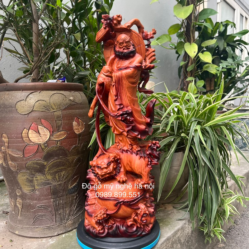 Tượng đạt ma sư tổ gỗ hương cao 40cm