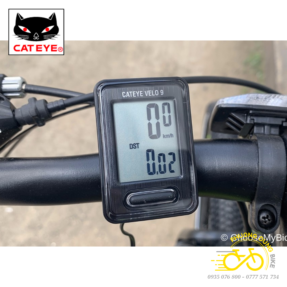 Đồng hồ đo tốc độ xe đạp có dây CATEYE VELO 9 CC-VL820