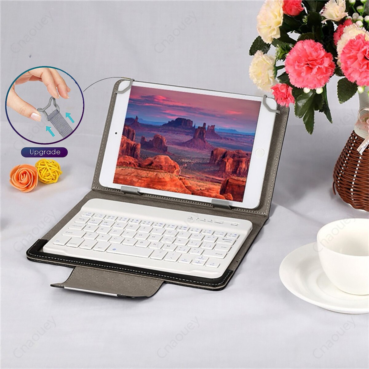 Keyboard Case for 7 8 9 10.1 inch Universal Tablet PU Leather Tablet Stand Cover for Android iPad Samsung Huawei Lenovo Funda