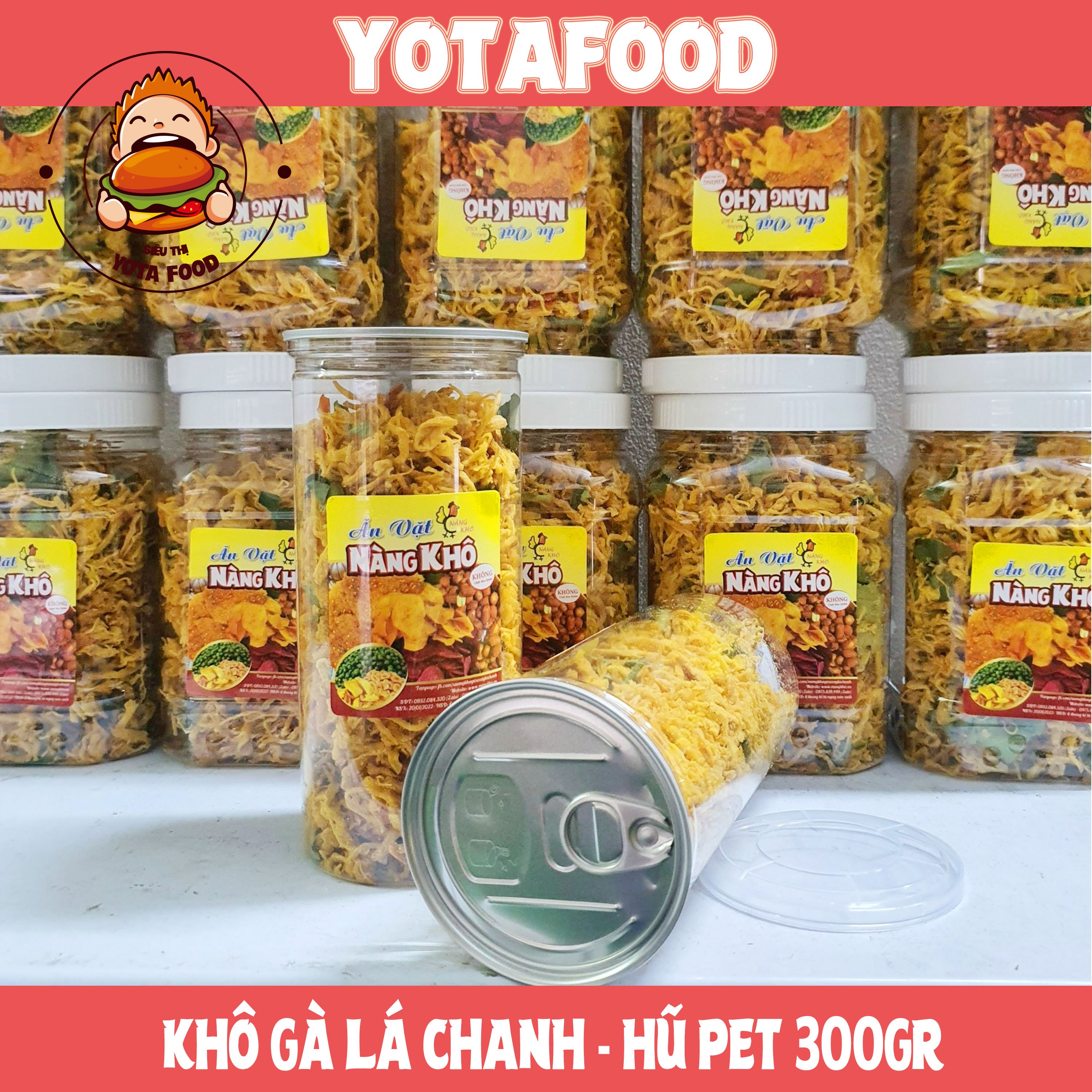 Khô gà lá chanh xé cay Yotafood 300g đồ ăn vặt vừa ngon vừa rẻ  Giòn ngon