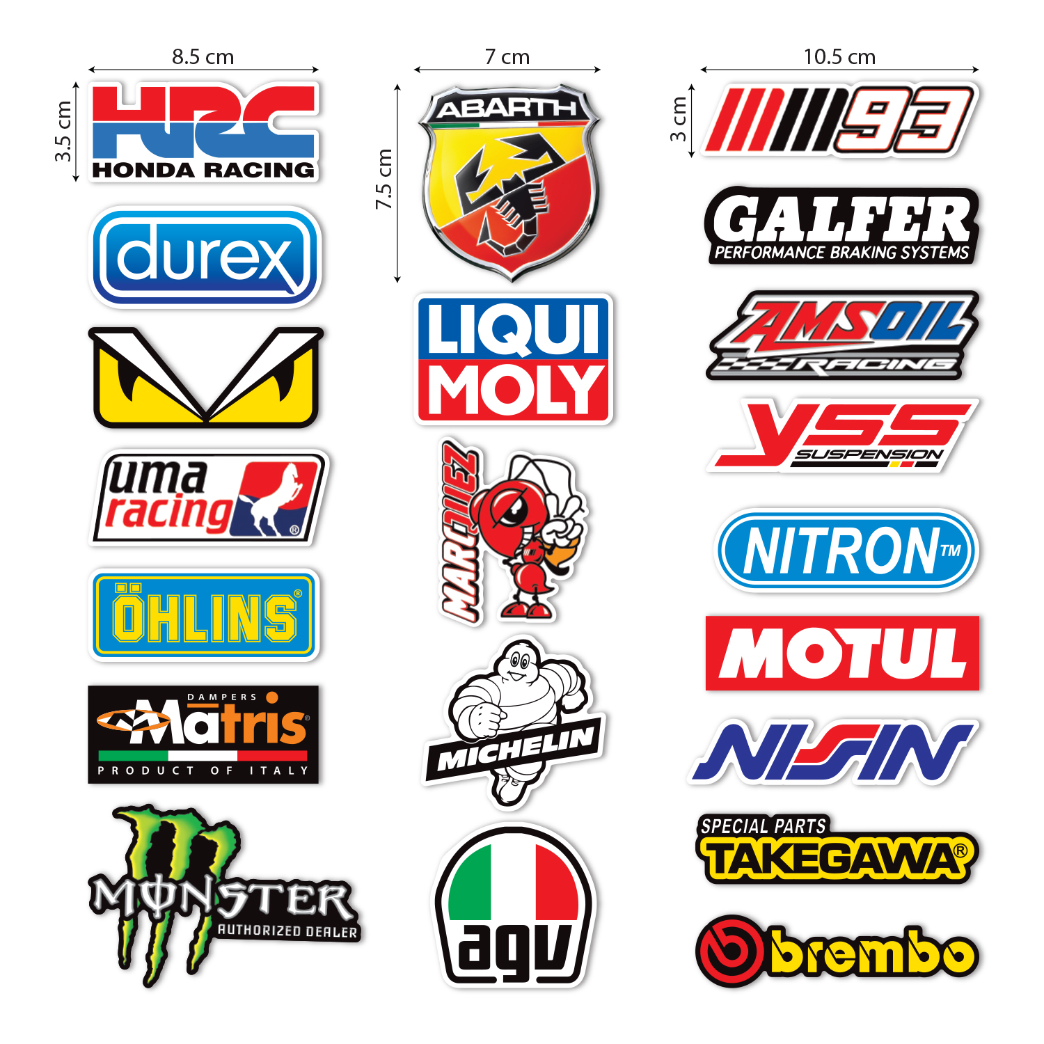 Combo 20 logo tem xe decal trang trí xe máy