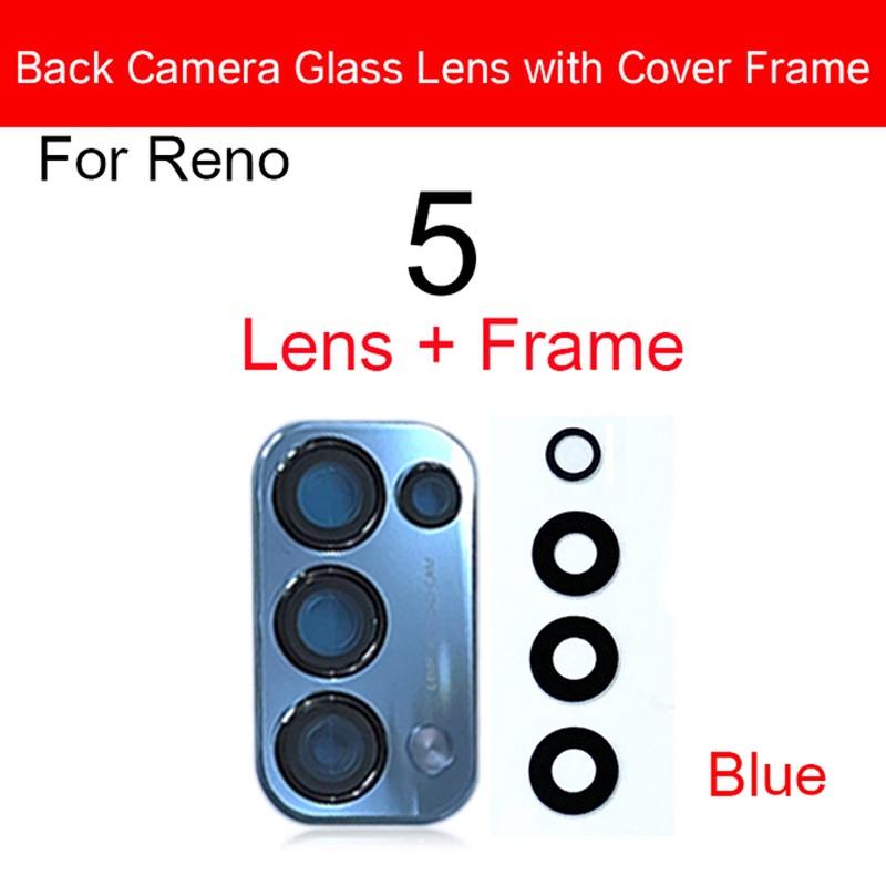 Back Camera Glass Lens With Frame For OPPO Reno 5 Pro Plus