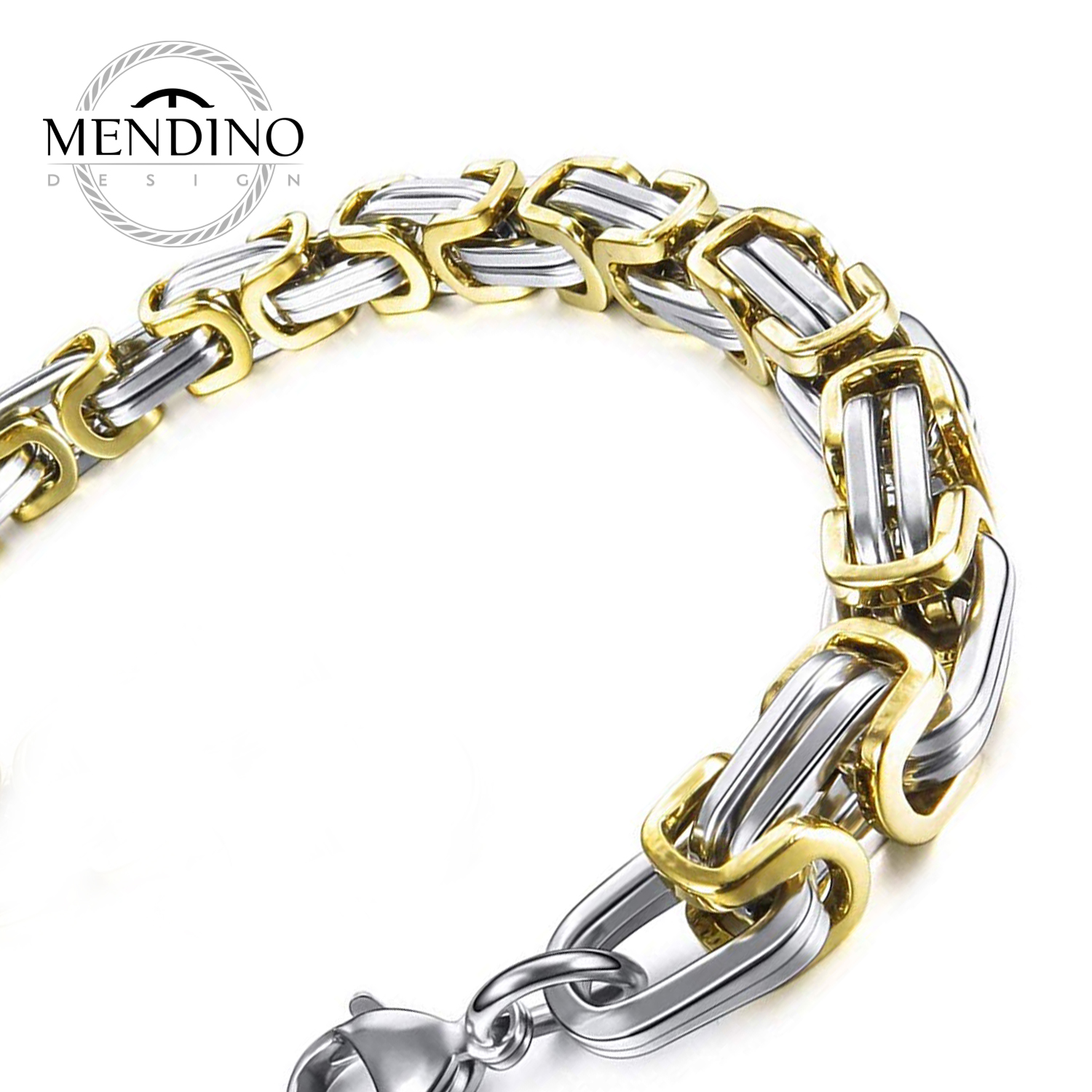 MENDINO Men/'s 316L Stainless Steel Bracelet Motorbike Wrist Chain Biker 10mm