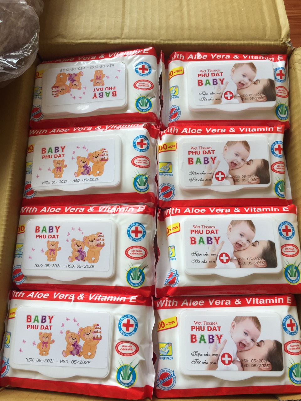 Khăn/giấy ướt baby phú đạt(1 gói)100 tờ