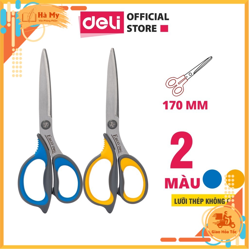 (1 Cây) Kéo văn phòng cao cấp 170mm Deli E77759