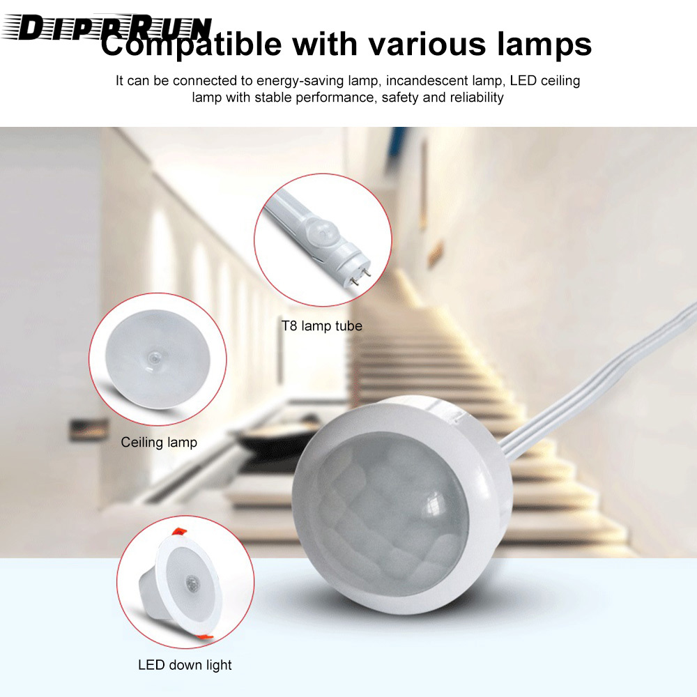 DIPPRUN 4-12V PIR Motion Sensor 4-7M Switch IR Infrared Human Body Induction Sensor Detector Switch for LED Light Switch