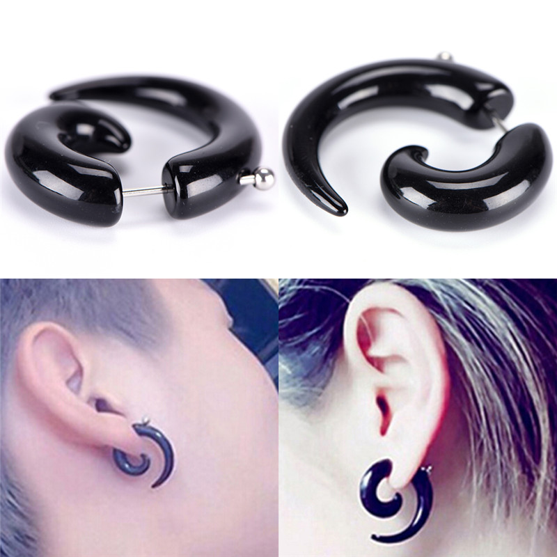 Gothic%20Women%20Men%20%20Punk%20Black%20Acrylic%20Snail%20Stud%20Earrings%20Ear%20Piercing%20Jewelry%20FUHENG%20-%20Image%203