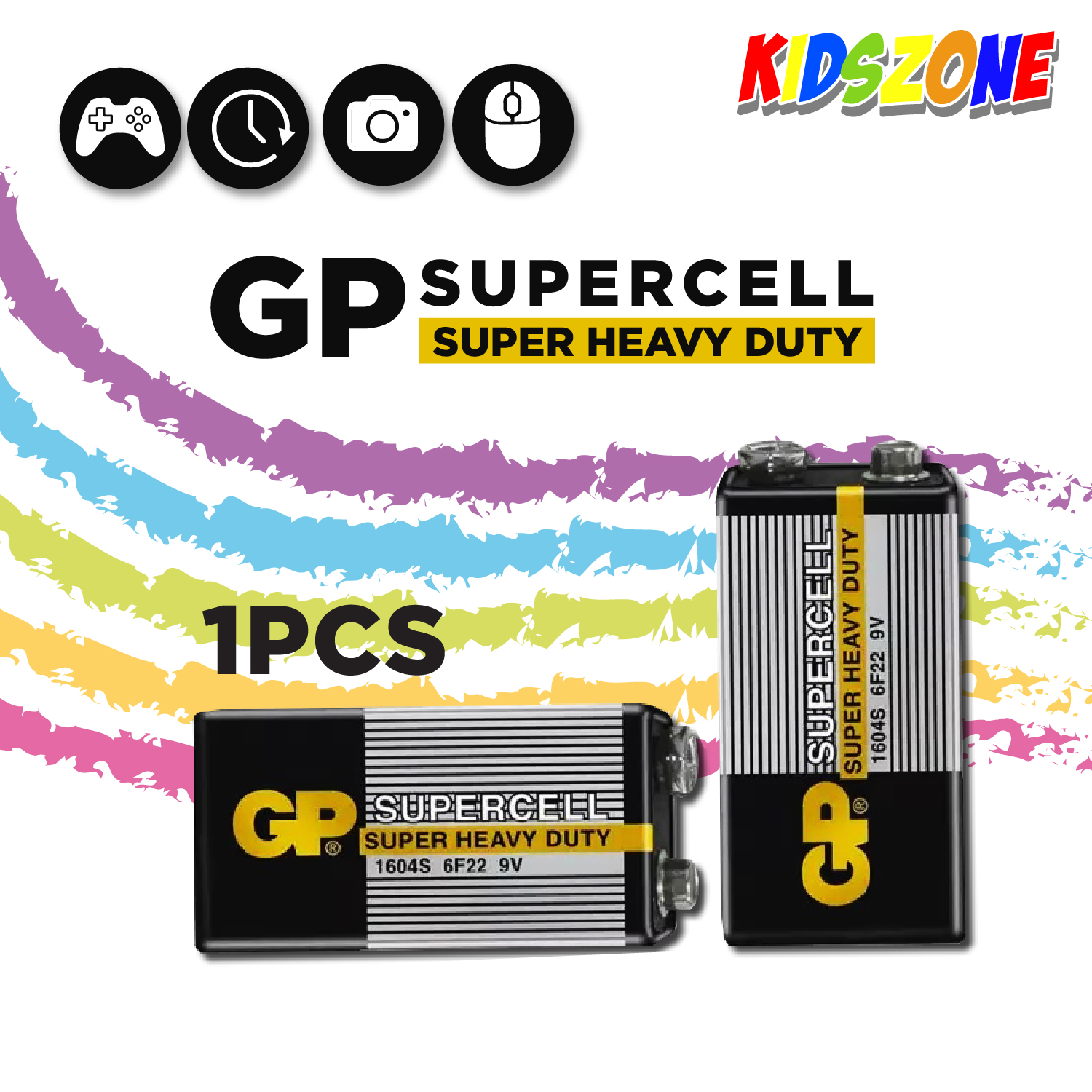 GP SUPERCELL Super Heavy Duty 1604S 6F22 9V Battery Batteries 1 PC Lazada